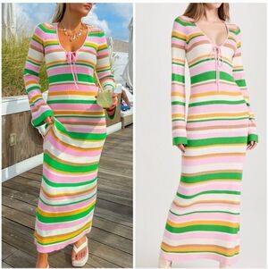 Show Me Your MuMu Vacay Colorful Striped Maxi Dress